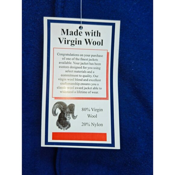 VTG Rock Creek Varsity Jacket XL Navy Wool Leather Letterman NWT Deadstock - Picture 9 of 13